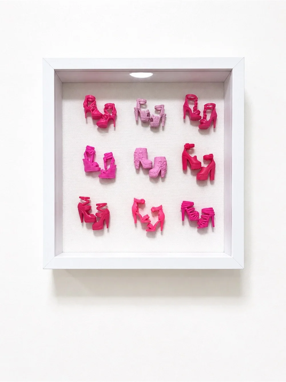 Barbie Heels Shadow Box Wall Art - Pink Gradient